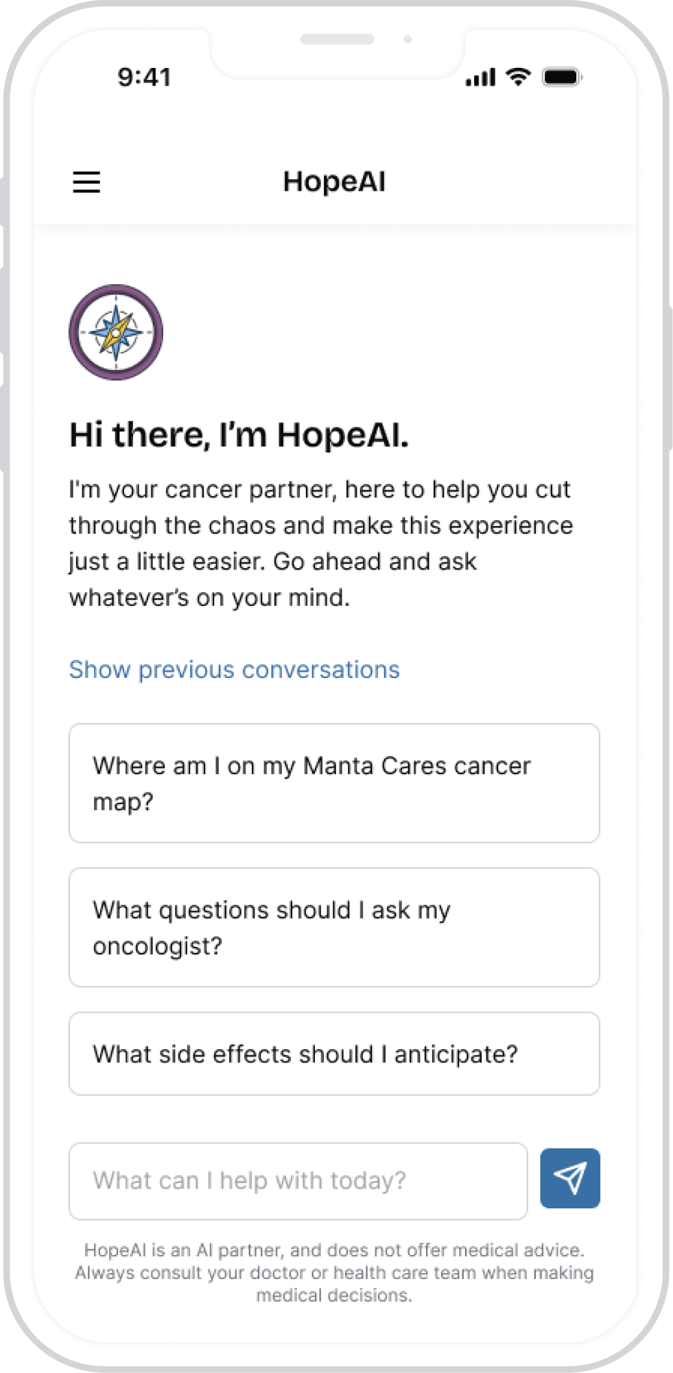 Mobile chat screen